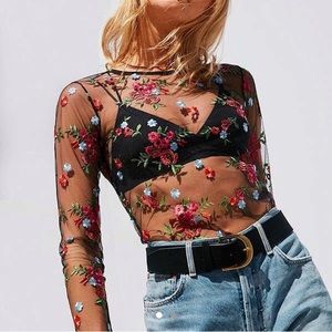 Urban Outfitters mesh floral top